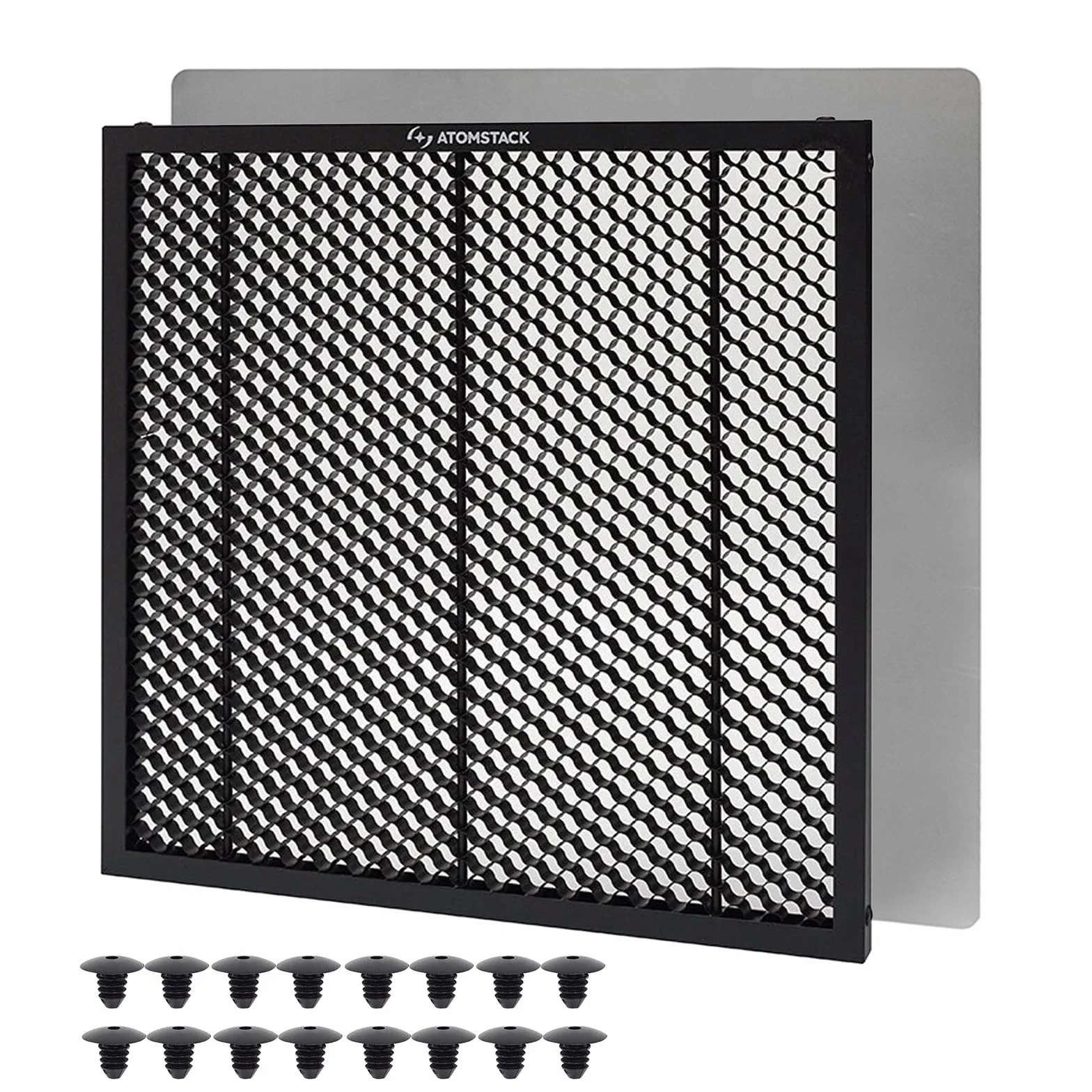 ATOMSTACK F2N Plaques laser en nid d'abeille, 300 x 300 mm, en métal, table en nid d'abeille, protection de table universelle pour machine à graver laser Swift CO2, diodes de CO2, dissipation de la