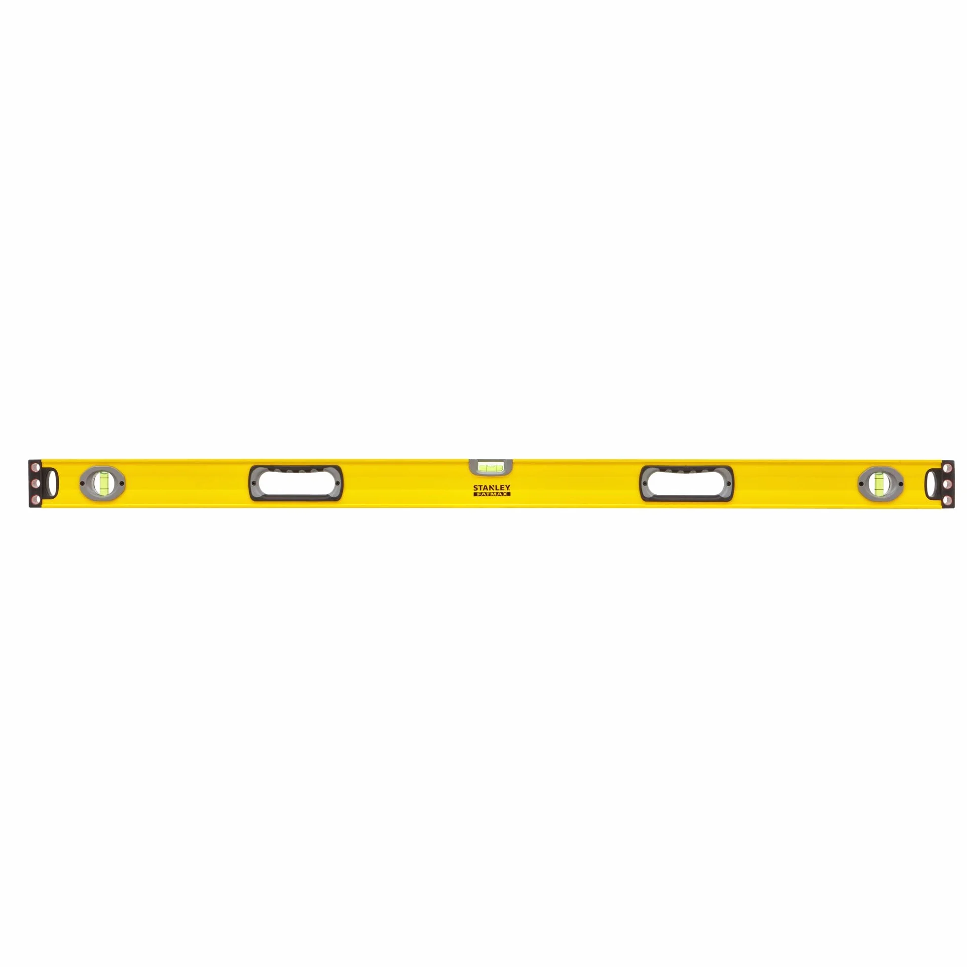 STANLEY 1-43-548 Niveau À Bulle 120 cm Gamme FATMAX - Structure en Aluminium Renforcé- 3 Fioles Haute Visibilité - 2 Semelles Usinées -2 Poignées Bi matière - Embouts de Protection