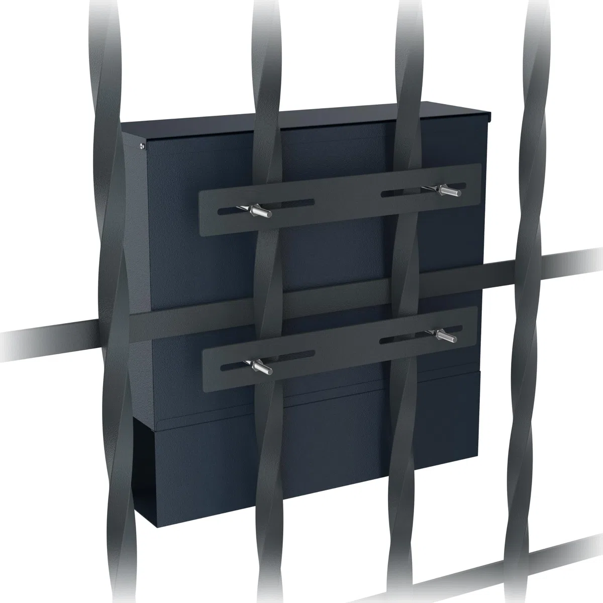 Support de clôture pour boîte aux lettres - En acier inoxydable - Kit de montage pour boîte aux lettres sur clôture - 297 x 40 mm - Kit de fixation pour boîte aux lettres de clôture