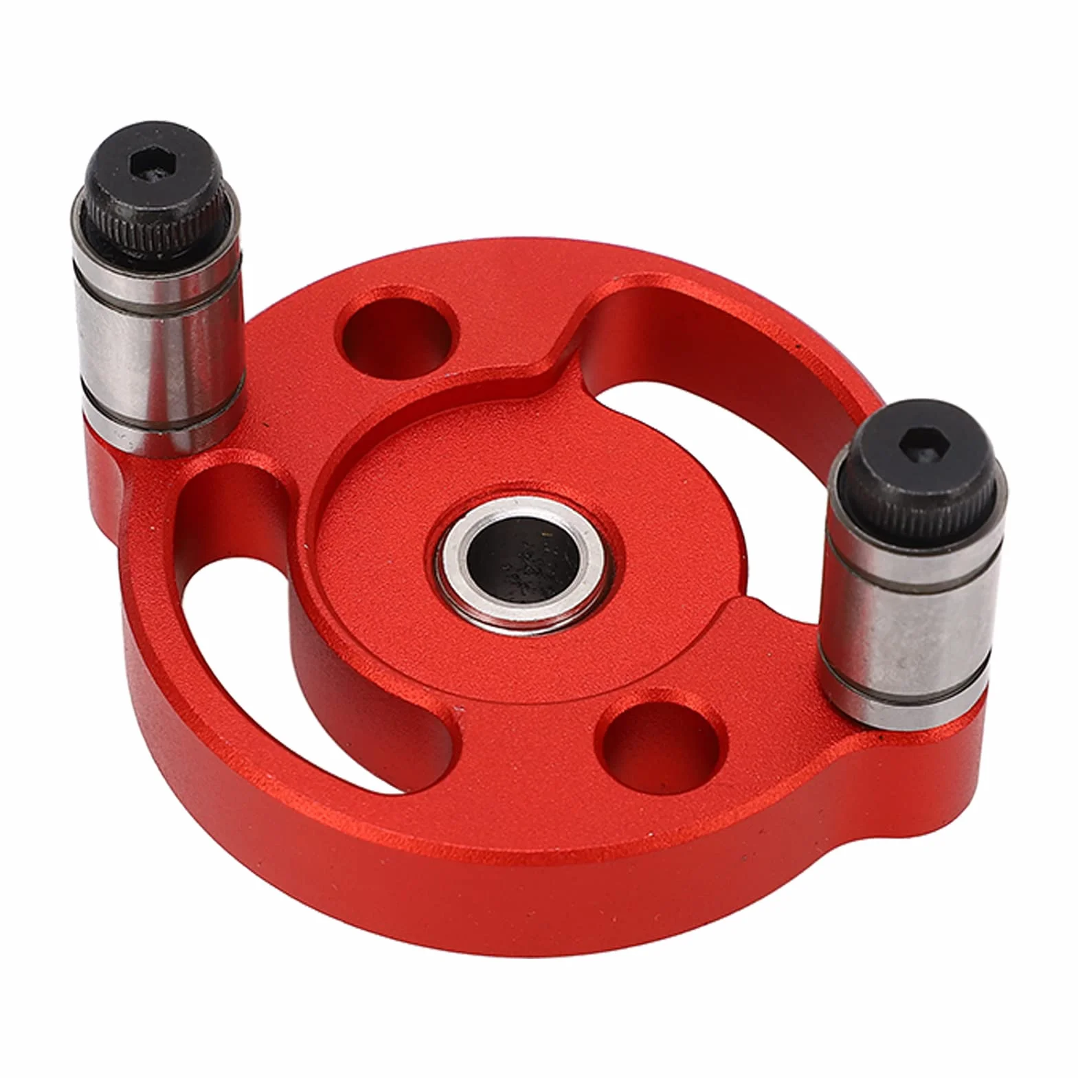 Self Centering Doweling Jig, Hole Punch Locator, Round Hole Punch Locator Set Self Adaptive Centering Woodworking Guide Puncher with Drill Bushings (Red)
