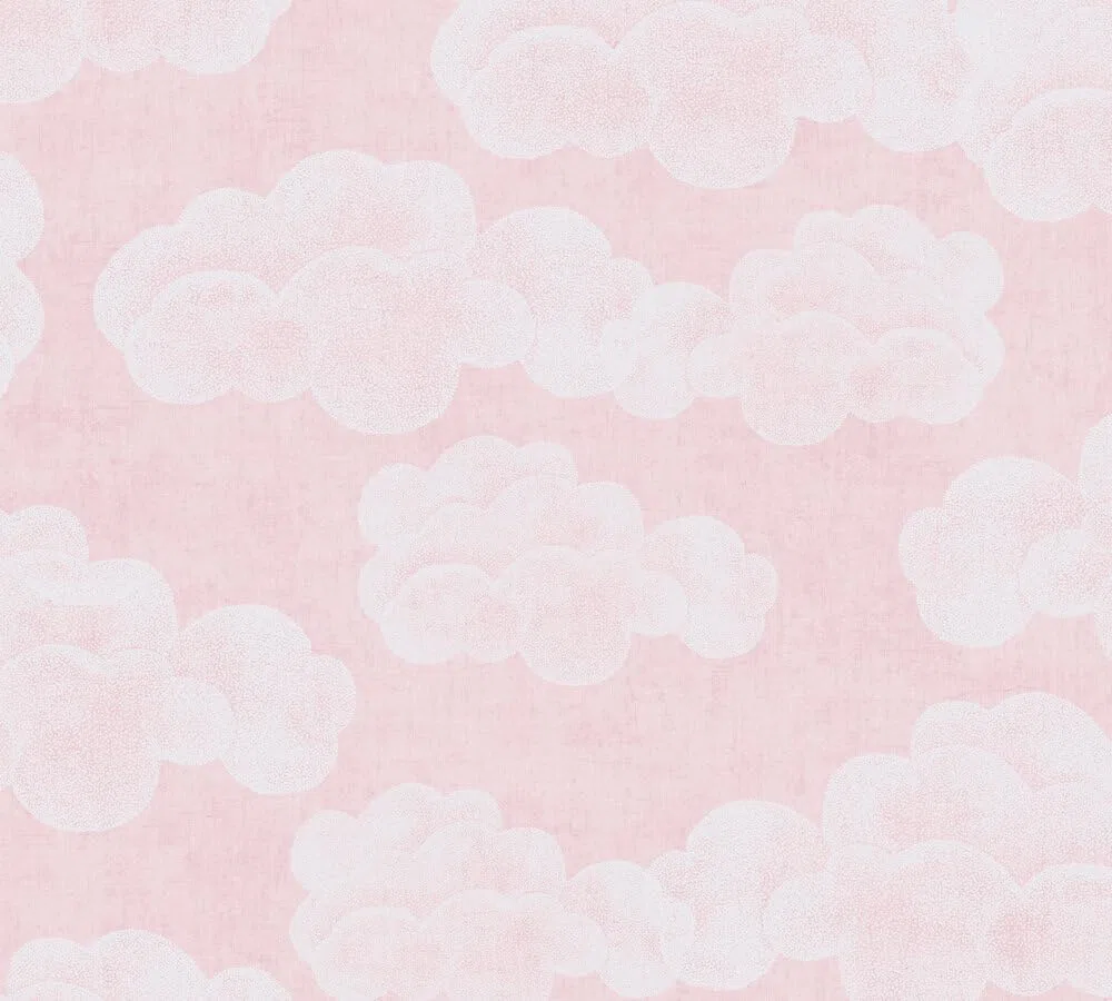 A.S. Création papier peint intissé à motif pour enfants en rosé, blanc – papier peint nuages 10,05 x 0,53 m – 771432