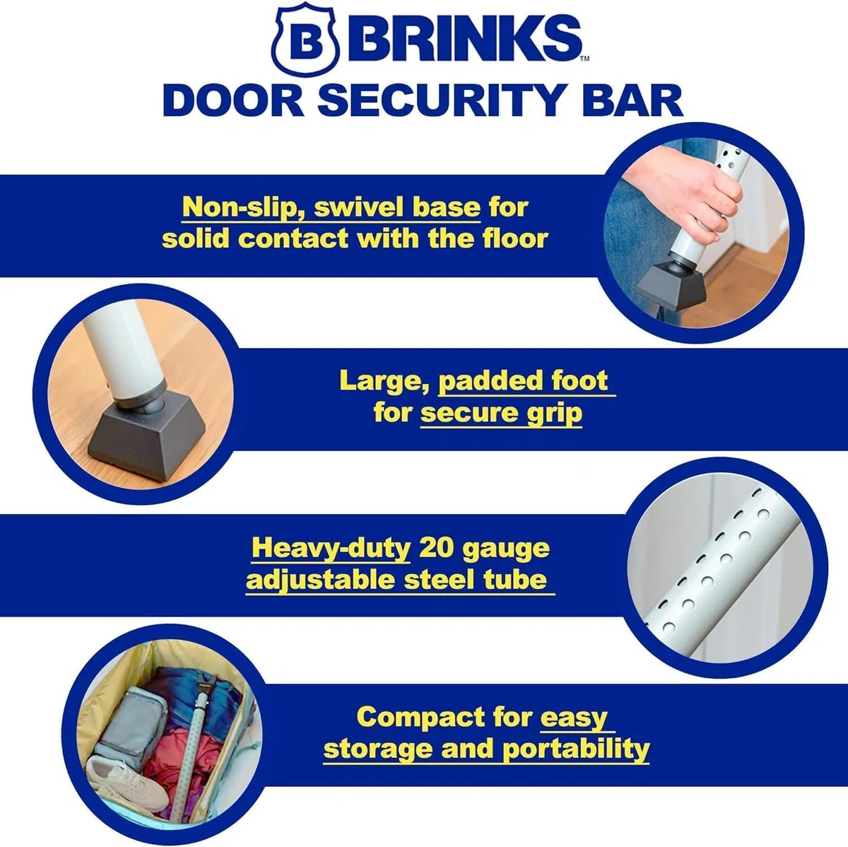 Brinks Home Security 675-83001 Door Security Bar by BRINKS
