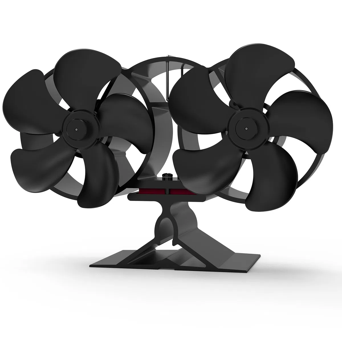 Ventilateur Poele à Bois 6 Pales avec Thermomètre, Ventilateur de Cheminée Alimenté Par la Chaleur pour Poêle à Bois/Cheminée/Gaz/Bûche (Grand)