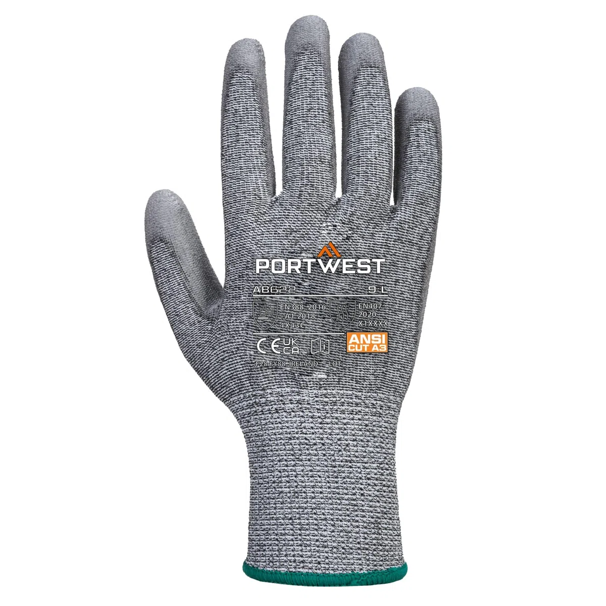 Portwest Paquet de 12 paires de gants PU Cut C13 Gris M - Taille 8 - Gants de travail