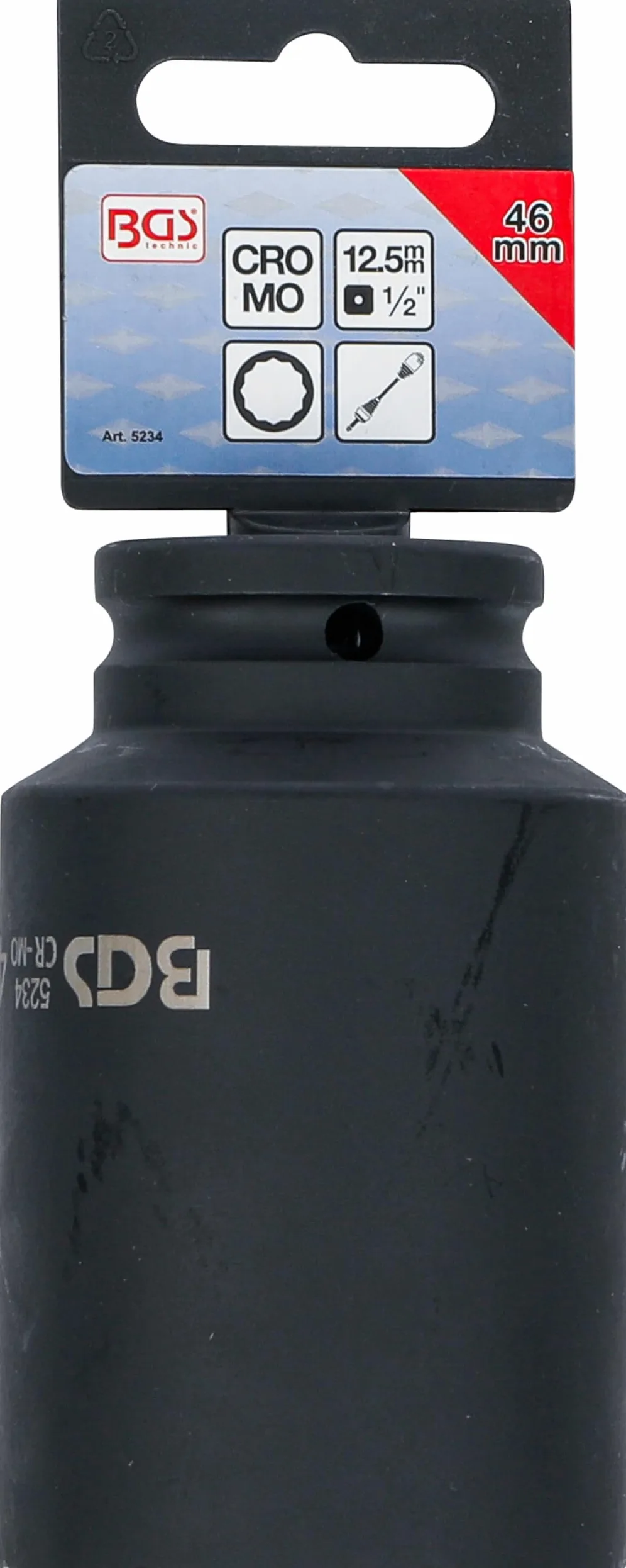 BGS 5234 | Douille à choc, douze pans, longue | 12,5 mm (1/2") | 46 mm