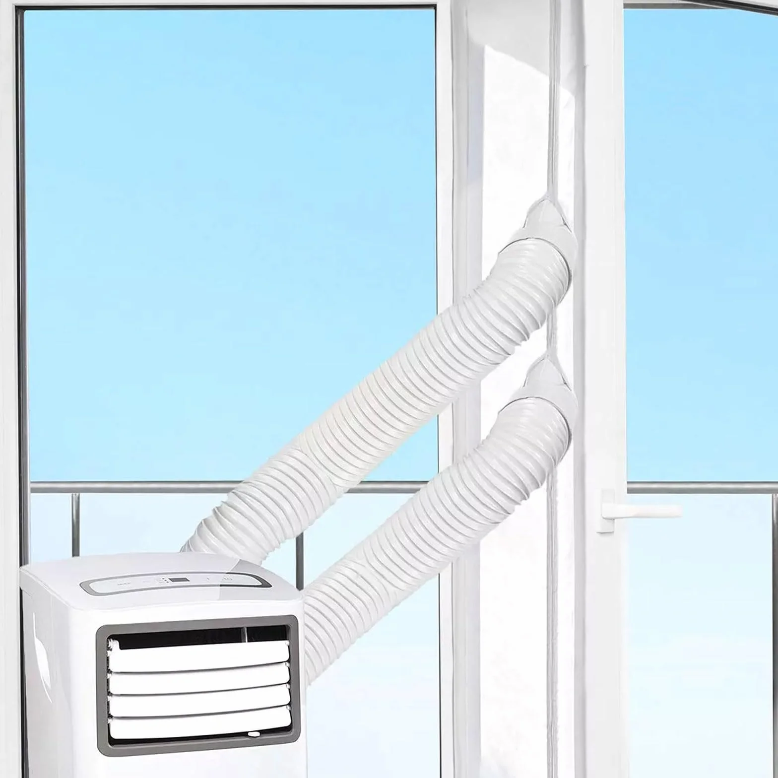 Kit Calfeutrage Climatiseur, Joint de Fenêtre pour Climatiseur Mobile, Facile à installer, Pas de perçage, Pour fixation sur les fenêtres, fenêtres de toit, fenêtres à battants (4M)
