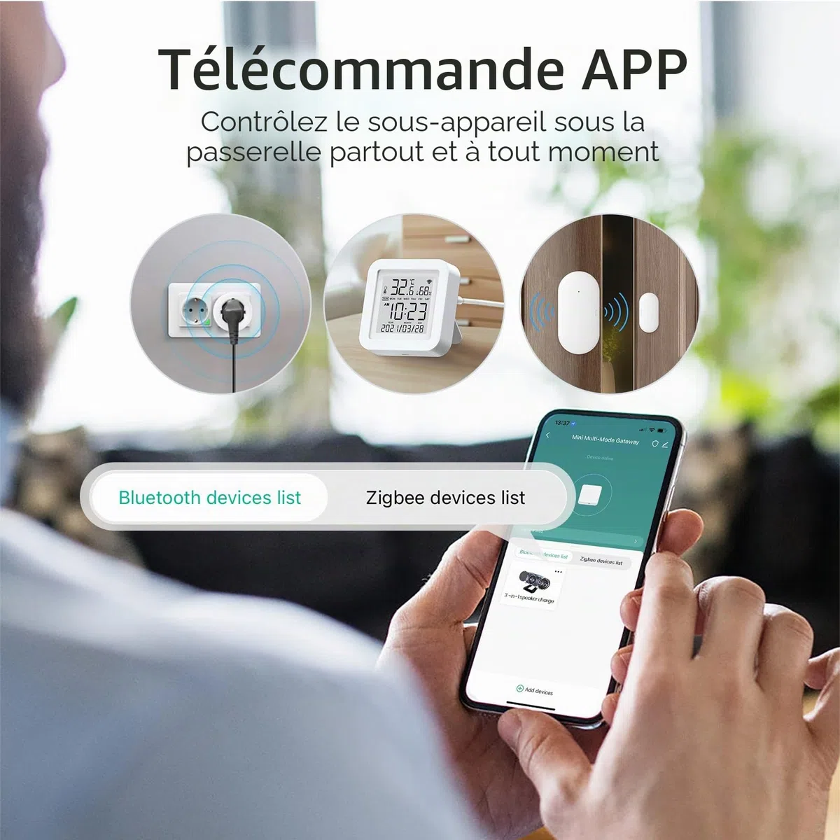 MIUCDA Tuya Zigbee Gateway Hub Bluetooth et Tuya ZigBee pour domotique Smart Gateway Bridge Compatible avec Alexa, Google Home