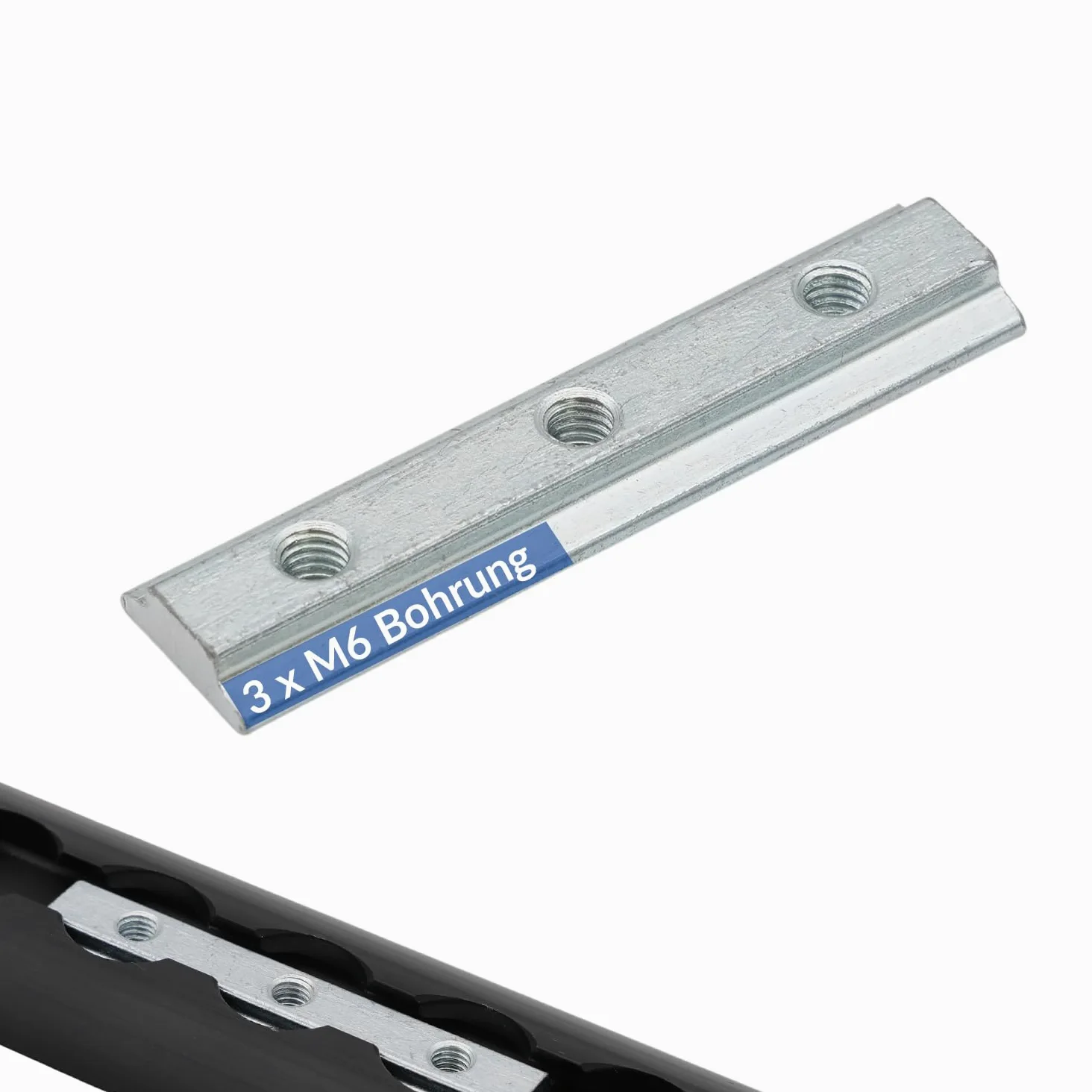 Lot de 10 rainures pour rails Airline 3 x M6 en acier galvanisé - Fixation pour diverses applications