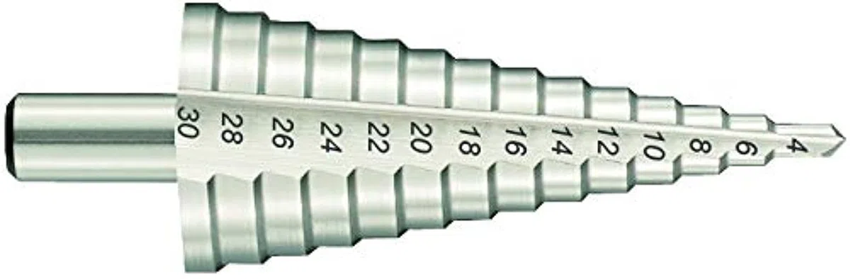 Foret HSS conique étagé Goujures droites | T Line Ø 4>30Mm