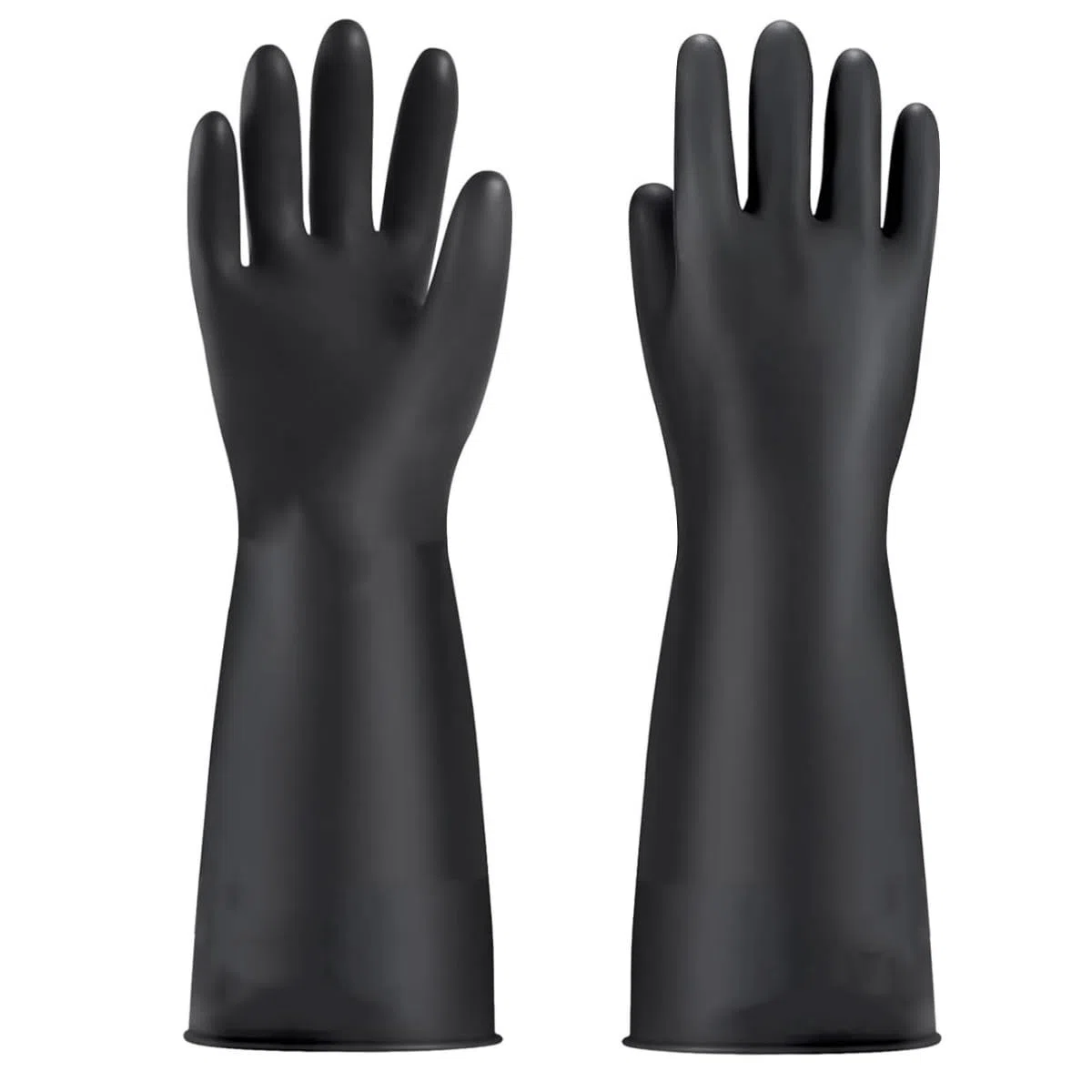 Gants résistants aux substances chimiques, gants en latex résistants, résistants aux acides, aux alcalis et à l'huile (noir-35 cm)