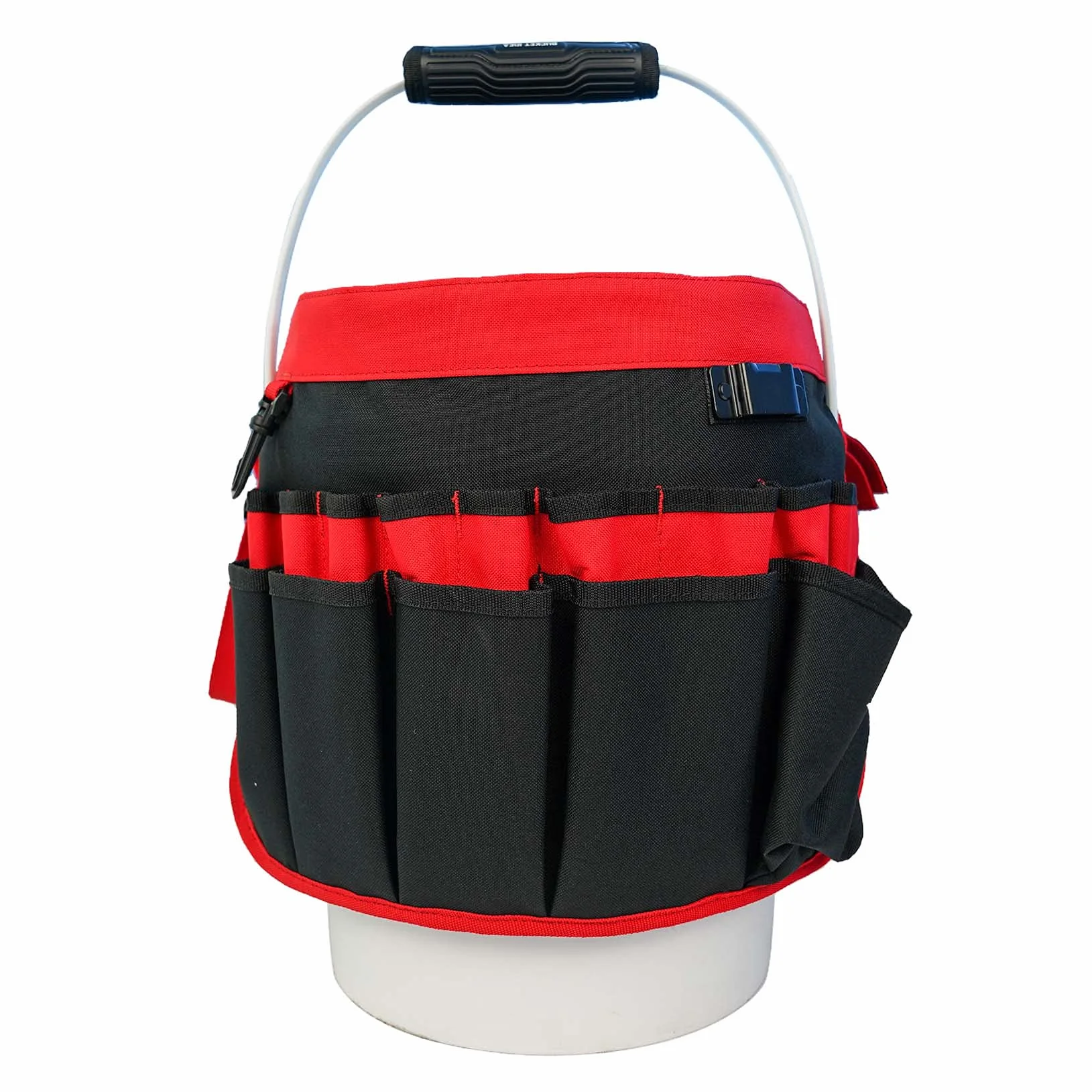 MELOTOUGH Seau à outils avec 35 poches, convient aux seaux de 3,5 à 5 gallons (rouge)